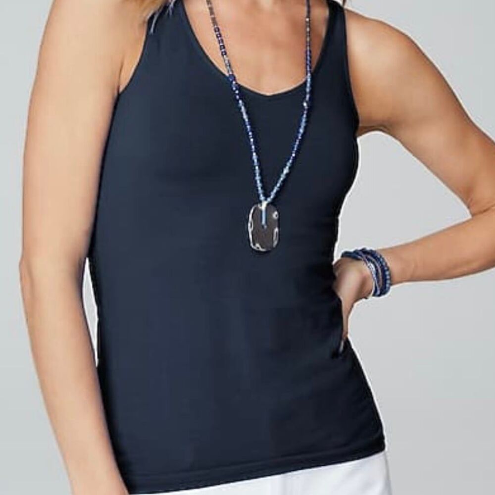 J. Jill Essential Staple Wardrobe Layering Navy Perfect Reversible Tank XL
